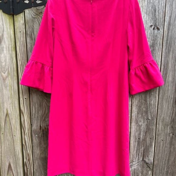 TALBOTS 3/4 Ruffle Sleeve Shift Dress in Hot Pink Women’s  6 - Picture 9 of 10